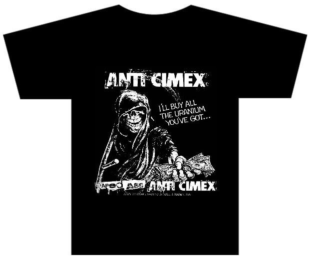 ANTI-CIMEX - I’ll Buy All The Uranium Camiseta Estampa Preta Hardcore Punk Sueco 100% Algodão