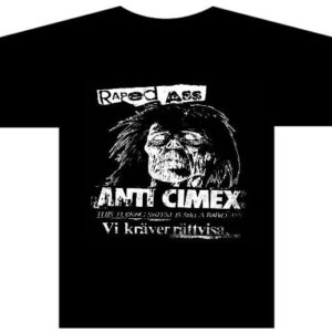 ANTI CIMEX - VI KRÄVER RÄTTVISA - Camiseta (Hardcore Punk Sueco  + Logo, 100% Algodão, Produção Independente)
