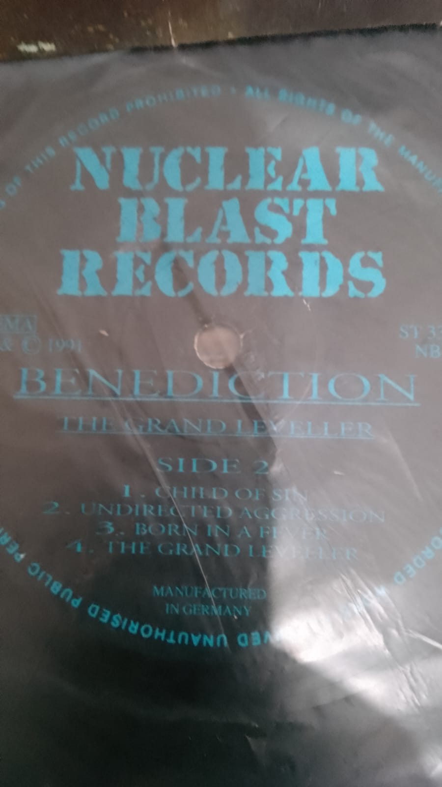 BENEDICTION - The Grand Leveller LP Vinil Importado Prensagem de Época 1991 Death Metal - Imagem 2