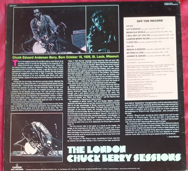 CHUCK BERRY - The London Chuck Berry Sessions LP Vinil Nacional Rock And Roll Reedição 1990 - Imagem 3