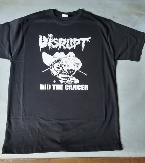 DISRUPT - Rid The Cancer Camiseta Crust Punk / Grindcore 100% Algodão - Imagem 2