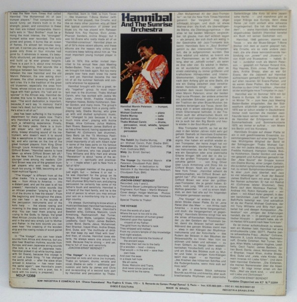 HANNIBAL MARVIN PETERSON AND THE SUNRISE ORCHESTRA - Hannibal LP Vinil Nacional MPS 1975 Jazz - Imagem 3