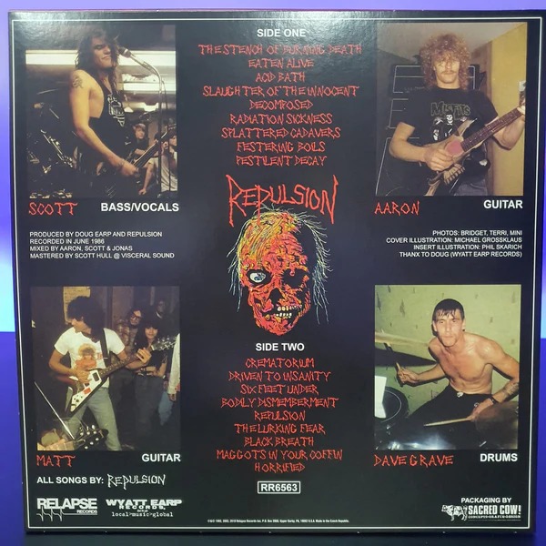REPULSION - Horrified LP Translucent Green Vinyl Importado Grindcore / Goregrind - Imagem 2