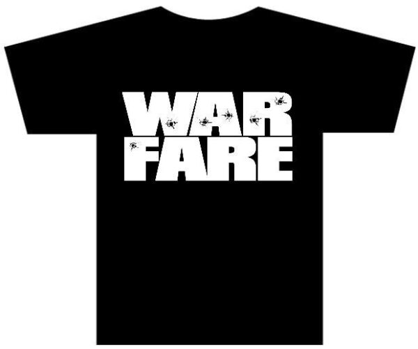 WARFARE - Logo Branco Tradicional Camiseta Heavy Metal / Punk Metal 100% Algodão