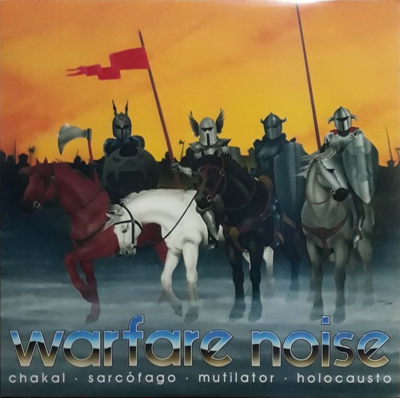 WARFARE NOISE - Sarcófago / Holocausto / Mutilator / Chakal LP Vinil Amarelo Cogumelo / Greyhaze