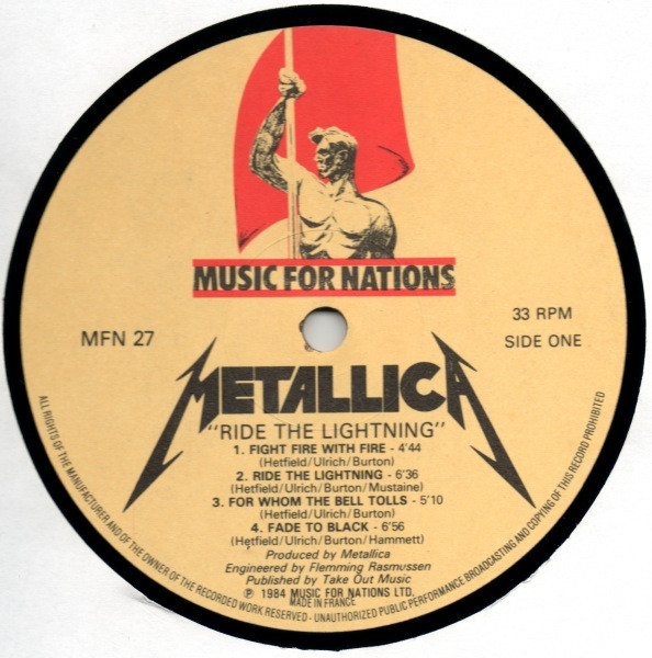 METALLICA – Ride the Lightning LP Vinil Importado Prensagem de